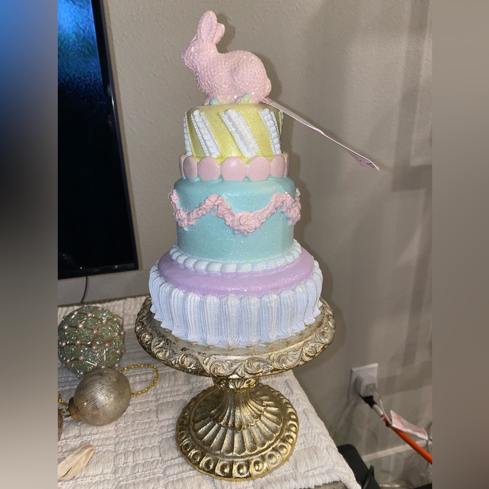 Cupcakes and Cashmere 3 Tier Easter Bunny Cake Decor New With Tag